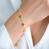 4 leaves bracelet, Lucky bracelet, 925 silver bracelet , Gift for women