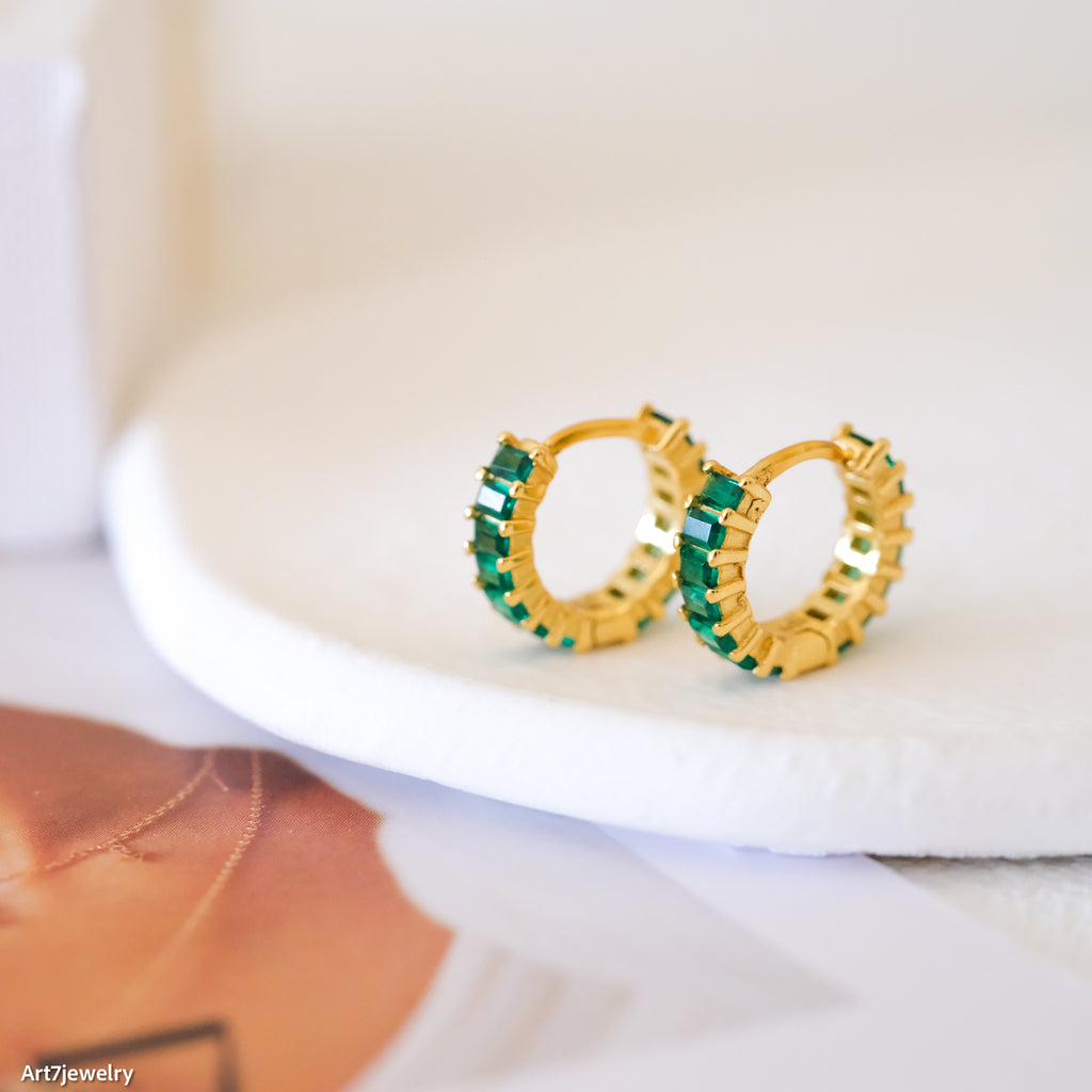 Small hoop earrings, Elegant Birthstone Jewelry, Gifts for her