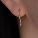 Marquise Amethyst hoop earrings