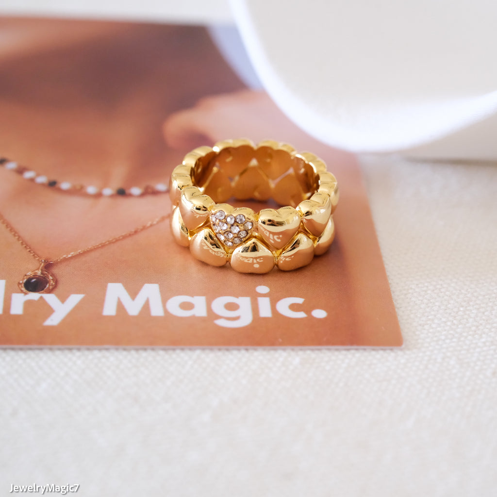 Heart band ring, Gifts for her