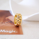 Chunky gold ring, Statement heart ring, Infinity love ring, Heart band ring, Gifts for her