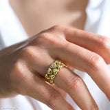 Puffy heart ring, Chunky gold ring, Statement heart ring, Infinity love ring, Heart band ring, Gifts for her