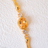 Chunky Citrine Bracelet, Gold Citrine Bracelet, November Birthstone Jewelry, 925 silver bracelet , Gift for women