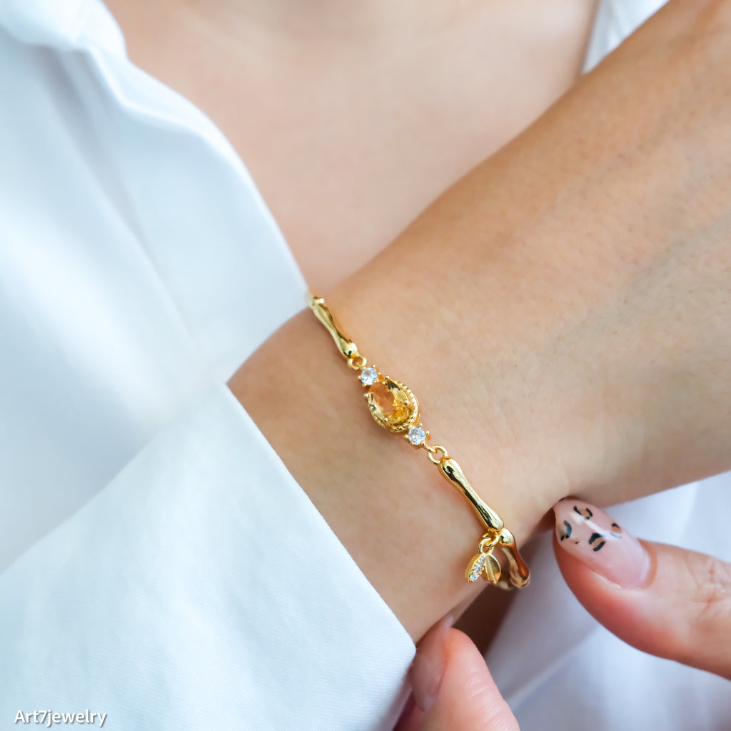 November Birthstone Jewelry, 925 silver bracelet , Gift for women