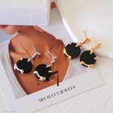 Round Black Onyx Earrings