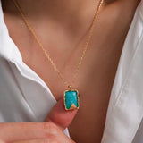 Amazonite Necklace, Green Gemstone Pendant, Statement necklace, 925s silver necklace, Gift for her