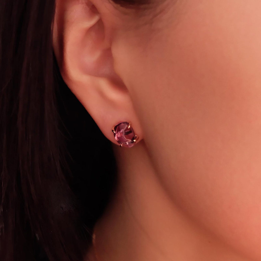 February birthstone jewelry, Calming crystal earrings, Gift for her