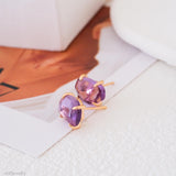 February birthstone jewelry, Calming crystal earrings, Gift for her