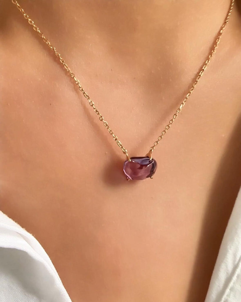 Amethyst necklace, Natural Amethyst pendant, February birthstone necklace, Candy crystal necklace, 925s silver necklace, Gift for her