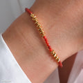 Carnelian and gold beads bracelet