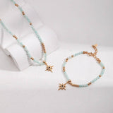 Natural jade and gold beaded necklace