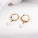 Pearls hoop earrings