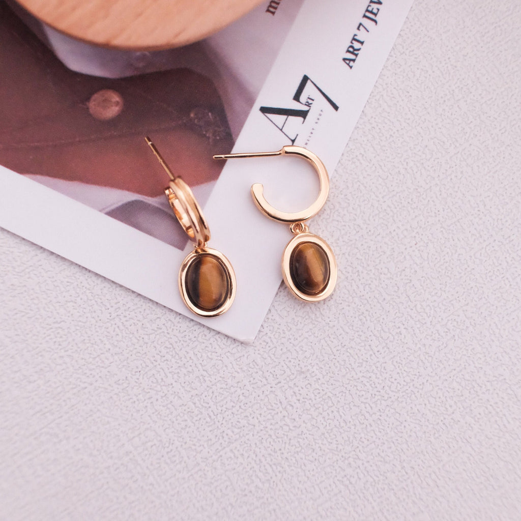 Tigers Eye drop earrings