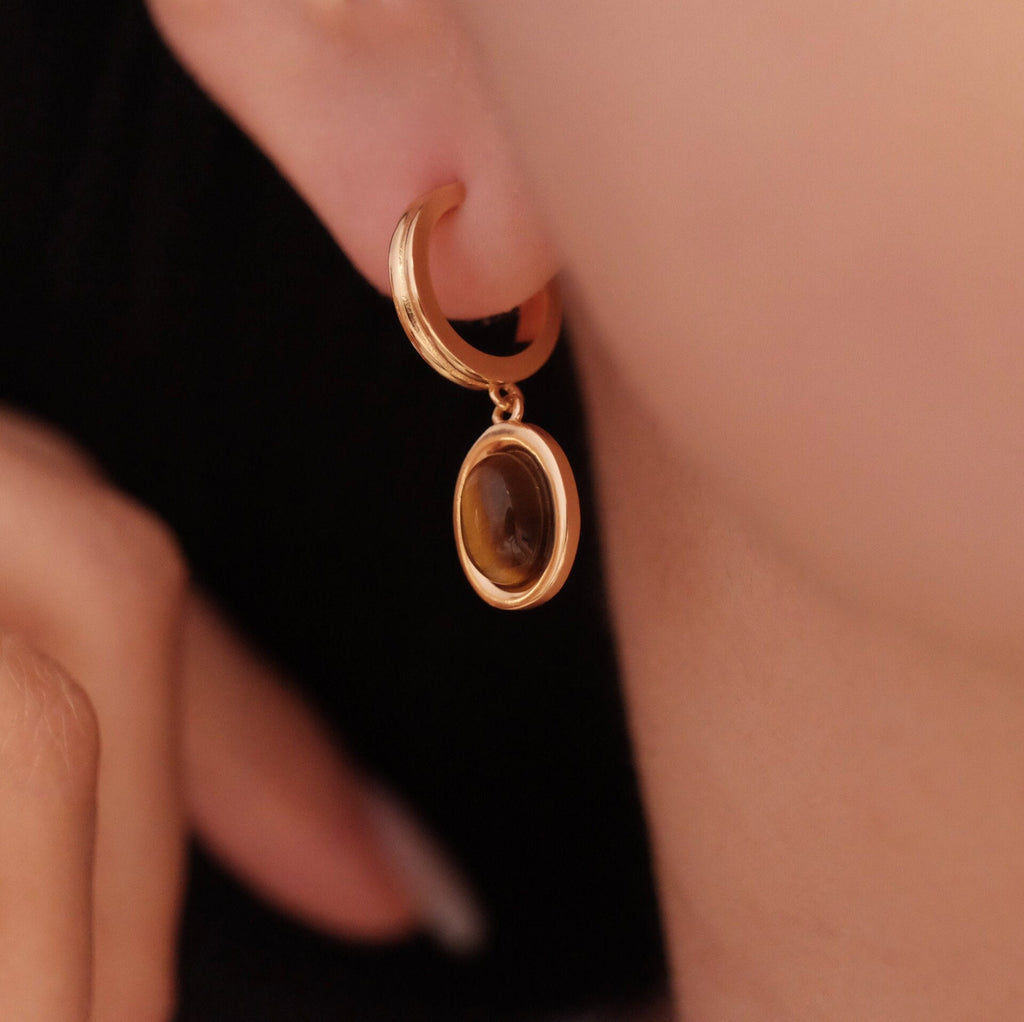 Tigers Eye drop earrings