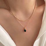 Mini black onyx necklace