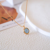 Oval aquamarine necklace