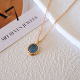 Oval aquamarine necklace