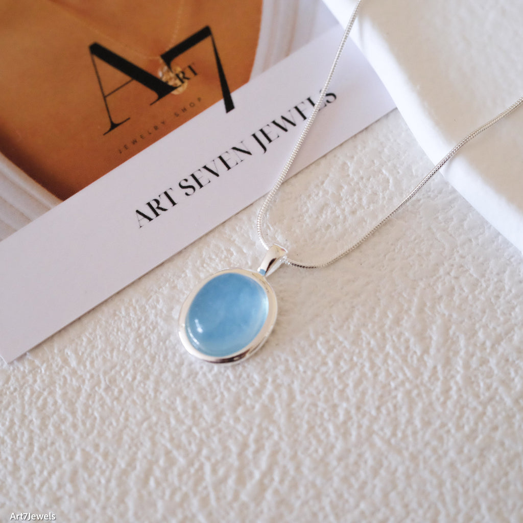 Silver Aquamarine necklace