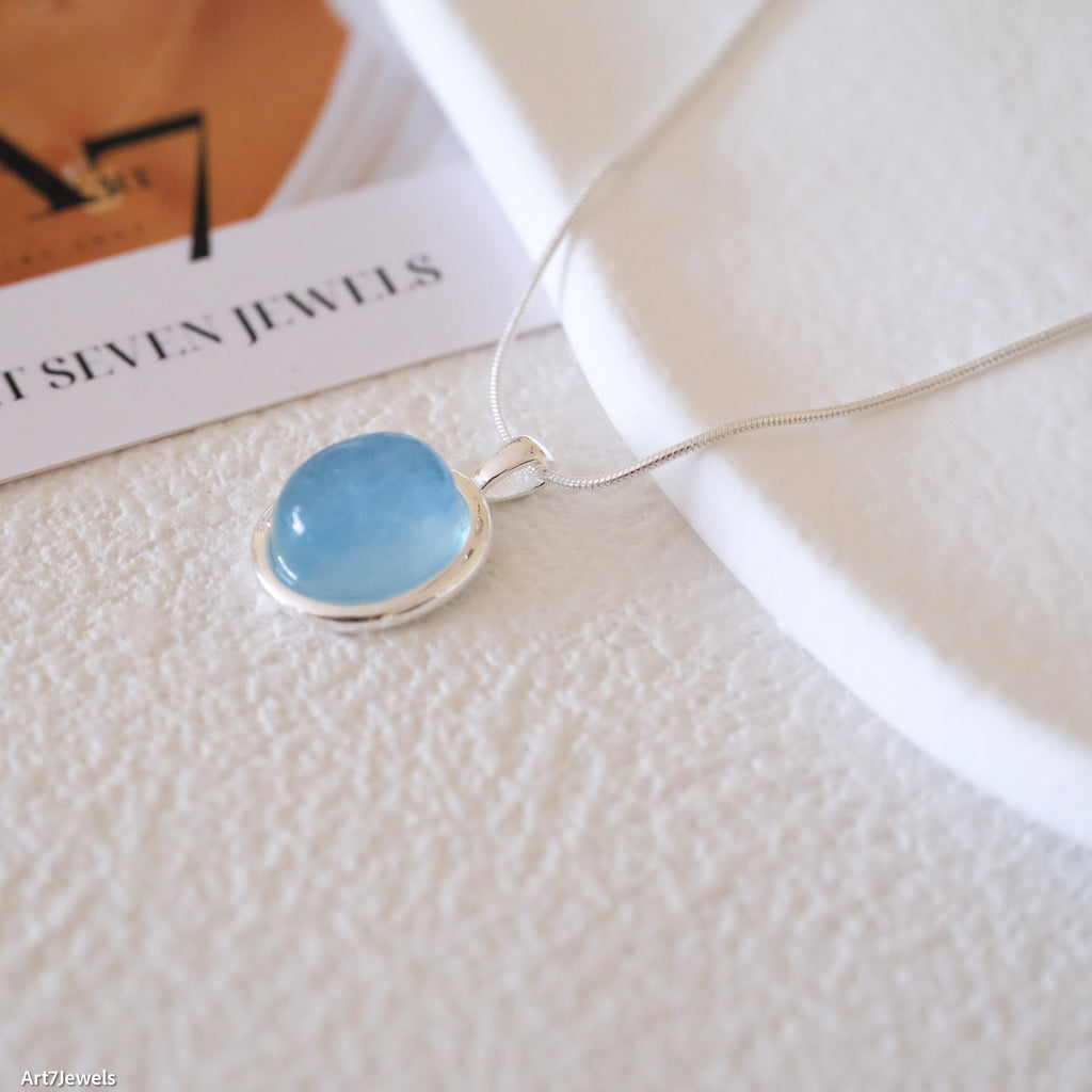Silver Aquamarine necklace