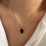 Oval Black Onyx Pendant