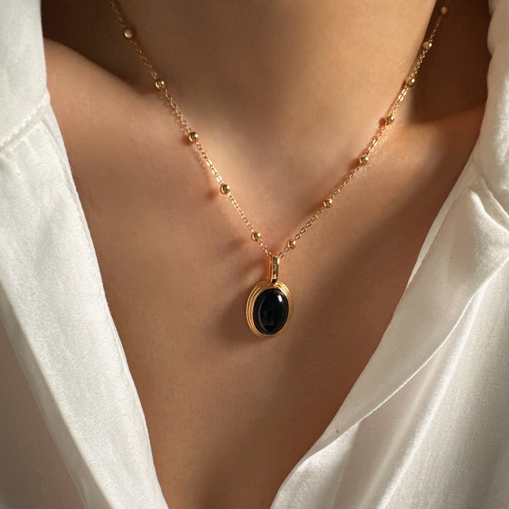 Oval Black Onyx Pendant