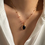 Oval Black Onyx Pendant