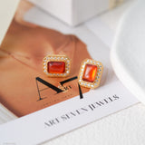 Rectangle Carnelian Earrings
