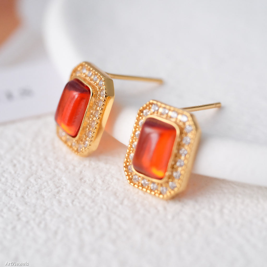 vintage carnelian earrings