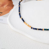 Minimalist lapis lazuli beads necklace