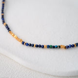 Minimalist lapis lazuli beads necklace