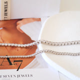  Minimalist white tennis bracelet, Birthday gifts