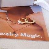 Dainty 18k gold opal hoop earrings, 