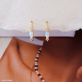 opal hoop earrings, 