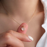  Moonstone pendant, Genuine moonstone, Minimalist necklace,  Silver necklace, Gifts for sister