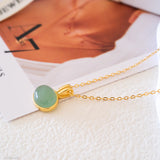  Green jade gemstone necklace, Gifts for girlfriend, Gifts for her
