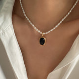 Oval Black Onyx Pendant