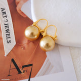 Gold pearl drop earrings, Golden South Sea pearls jewelry, Bridesmaid gifts, Silver earrings,  Gifts for her