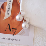 12mm white pearl drop earrings for women with round pearls and silver-tone leverback setting