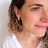 Gold South Sea pearls stud earrings, Bridesmaid earrings, 