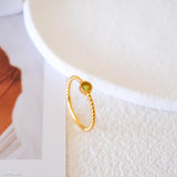 Natural Peridot Ring, 18k Gold Minimalist August Birthstone Ring, Green Gemstone Ring Tiny Peridot Ring