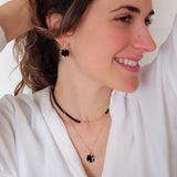 Pendientes de ónix negro