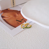 Huggie Green Earrings