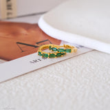 Huggie Green Earrings