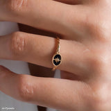 Dainty gold signet ring