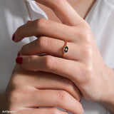 Dainty gold signet ring