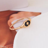 Dainty gold signet ring