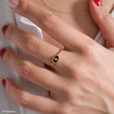 Dainty gold signet ring