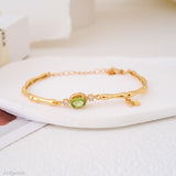 August Birthstone Gold Plated Bracelet