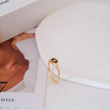 Dainty gold signet ring