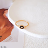 Dainty gold signet ring